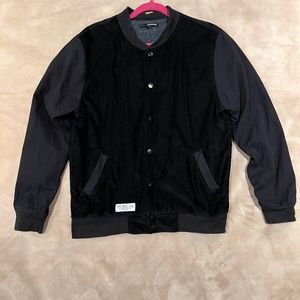 THE QUIET LIFE BLACK CORDUROY AND COTTON DOMED JACKET